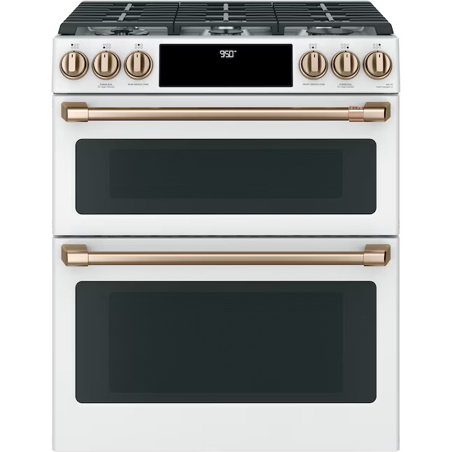 Cafe 30-in 4.3-cu ft / 2.7-cu ft Air Fry Convection Oven Slide-In Double Oven Dual Fuel Range ( M... | Lowe's