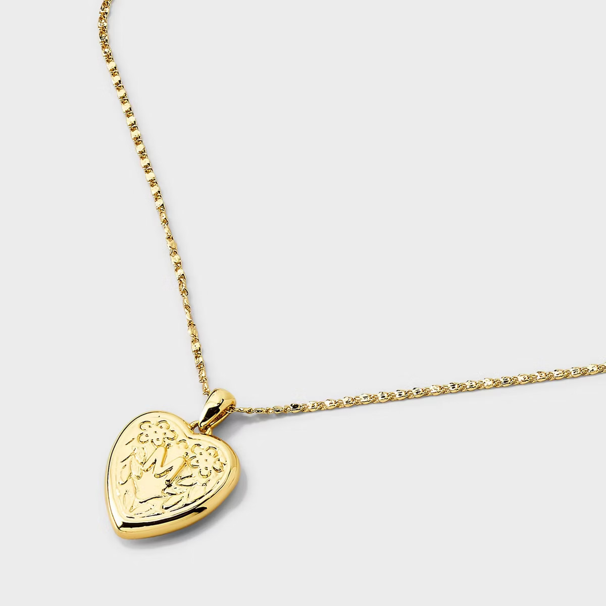 14K Gold Dipped Heart Charm Initial Necklace - A New Day™ Gold | Target