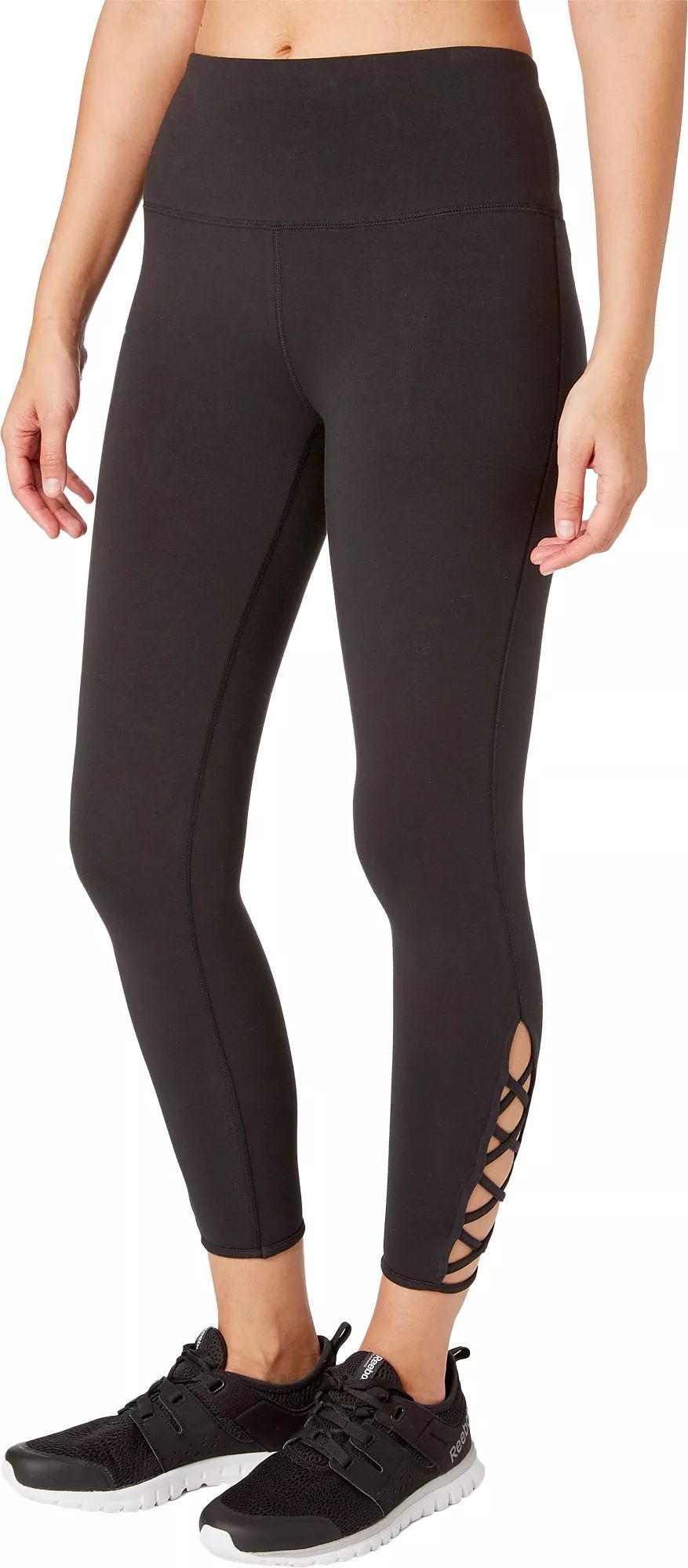 Reebok Women's Stretch Cotton Cross Ankle 7/8 Tights, Size: XS, Black | Dick's Sporting Goods