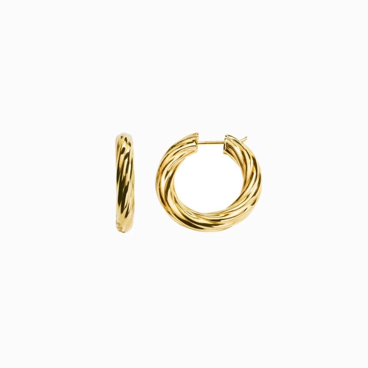 25MM Ribbed Hoop Earrings | Awe Inspired