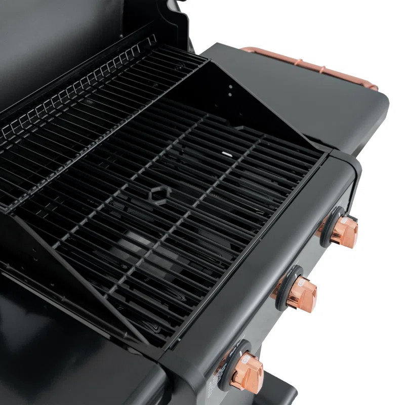 Kenmore 3-Burner Propane Gas Grill with Foldable Side Tables for Outdoor BBQ | Wayfair North America