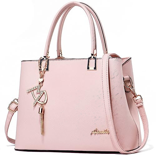 Womens Purses and Handbags Shoulder Bags Ladies Designer Top Handle Satchel Tote Bag (Light Pink) | Amazon (US)