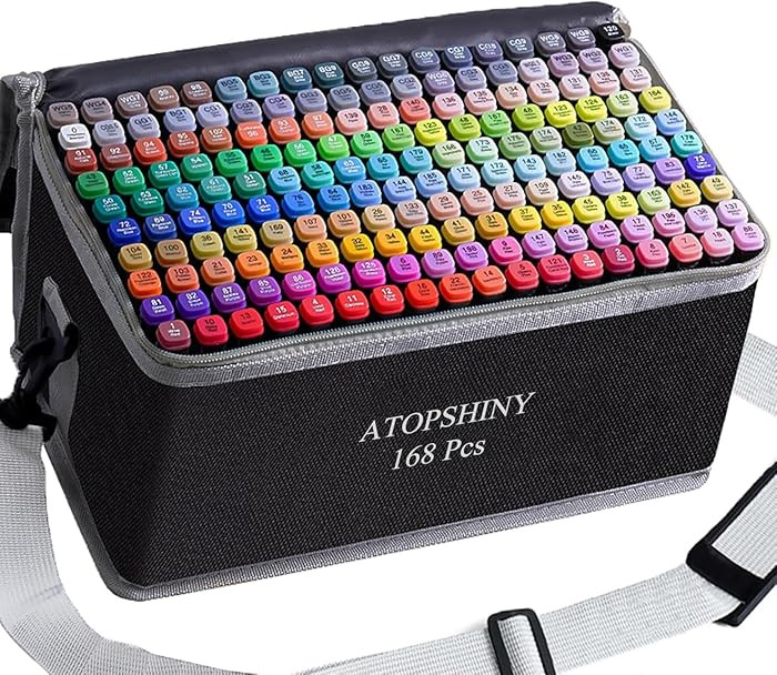 Alcohol Markers 168 Colors Drawing Pens Set Dual Tip Permanent Art Markers for Kids and Adult Gif... | Amazon (US)