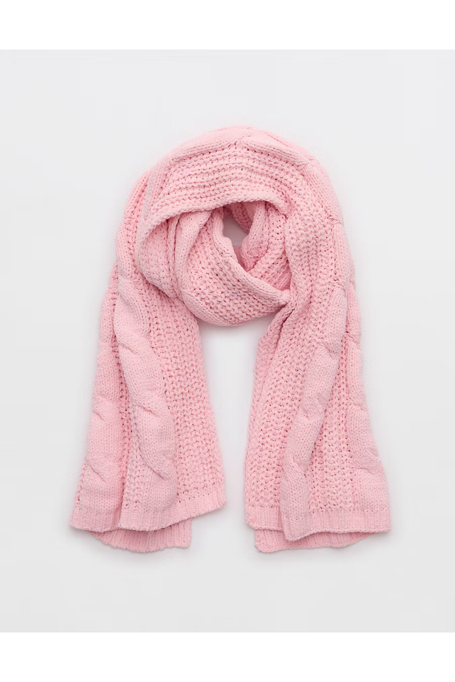 Aerie Cable Scarf Women's Club Pink One Size | American Eagle Outfitters (US & CA)