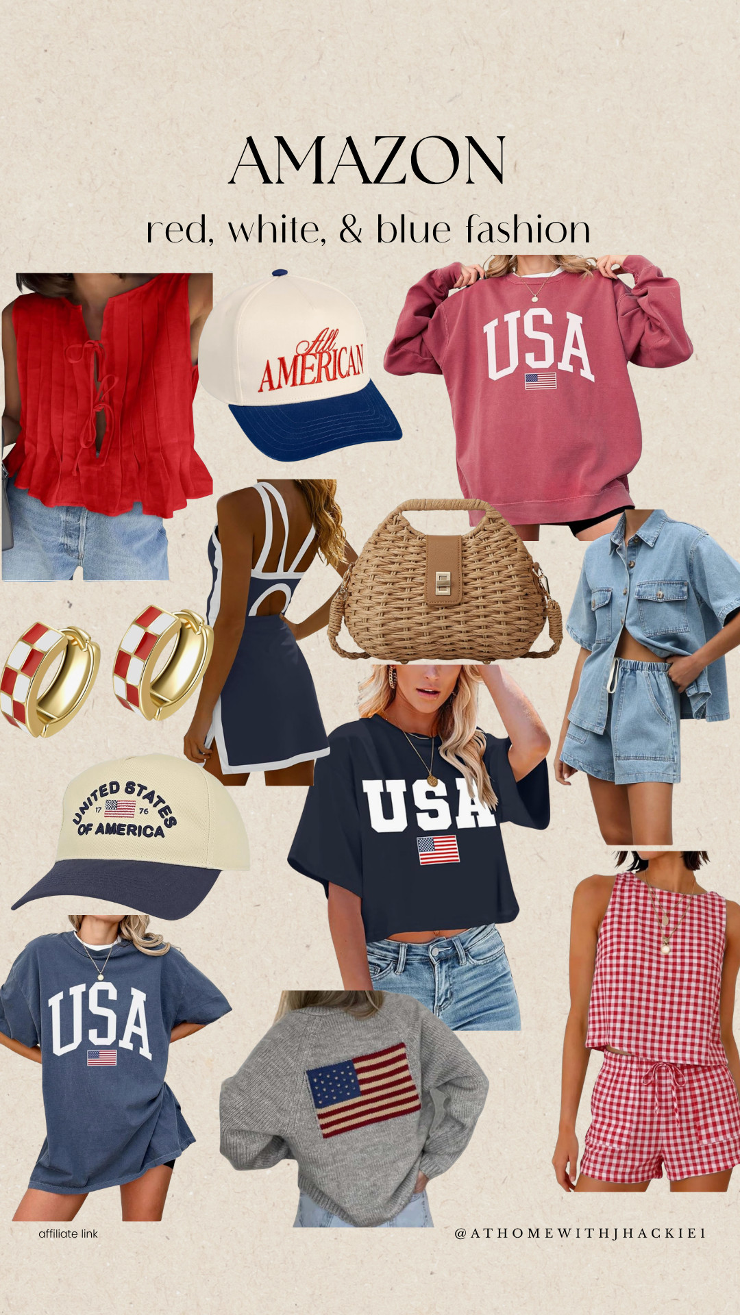 AMAZON red, white, & blue fashion, patriotic fashion, red white and blue outfits, fourth of july outfits, americana fashion, usa sweatshirt, patriotic graphic tees, summer patriotic outfits, amazon fashion finds, gingham romper, denim matching set, americana accessories, patriotic hats, woven handbags, july 4th outfit ideas, trendy patriotic clothing, casual summer fashion, usa oversized tee, patriotic summer style, affordable amazon fashion, fourth of july apparel

#LTKootd #LTKSeasonal #LTKBeauty