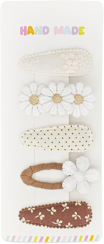 5 Pcs Baby Hair Clips Set - 4 Soft Snap Barrettes + 1 Duckbill Clip for Girls & Toddlers, Minimal... | Amazon (US)