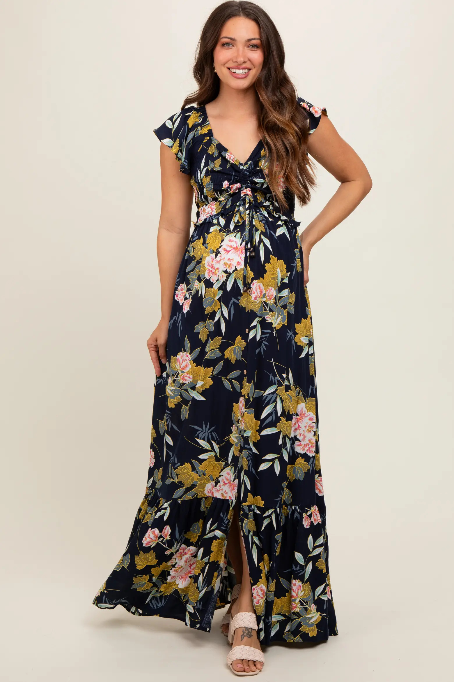 Floral Smocked Cinched Top Maxi Dress (Women) | Nordstrom | Nordstrom
