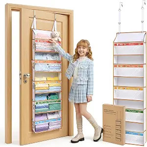 5 Tiers Adjustable Weekly Over Door Organizer with 10 Mesh Side Pockets, 44 lbs Weight Capacity H... | Amazon (US)