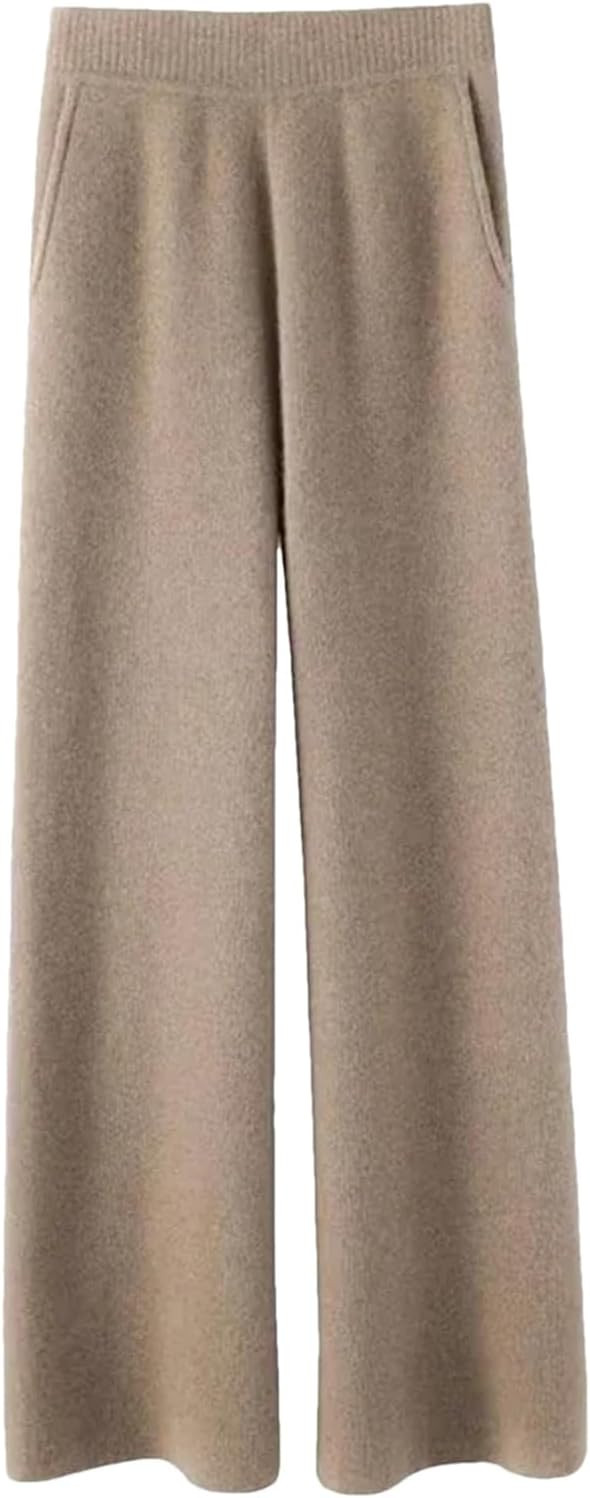 Autumn Winter Cashmere Sweatpants for Women Loose High Waist Wool Wide Leg Pants Womens Casual St... | Amazon (US)