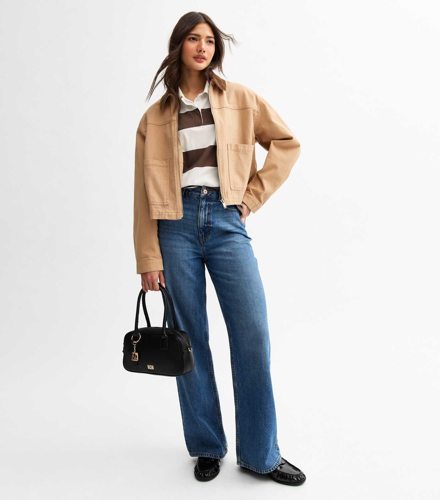 Brown Rugby Stripe Long Sleeve Top | New Look | New Look (UK)