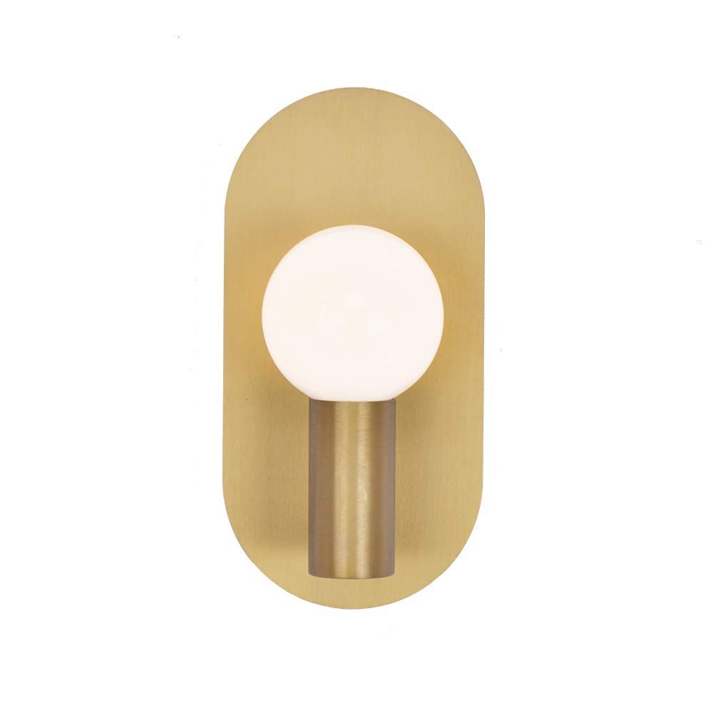 YEEZEMA Modern Wall Sconce, Mid-Century Stylish Gold Brushed Stainless Steel Wall Lamp, Unique Oval  | Amazon (US)