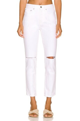 GRLFRND Karolina High Rise Straight in White | FWRD 