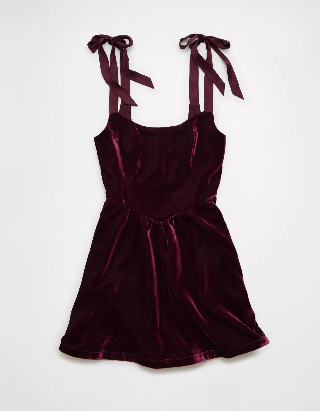 AE Tie-Strap Velvet Mini Dress | American Eagle Outfitters (US & CA)