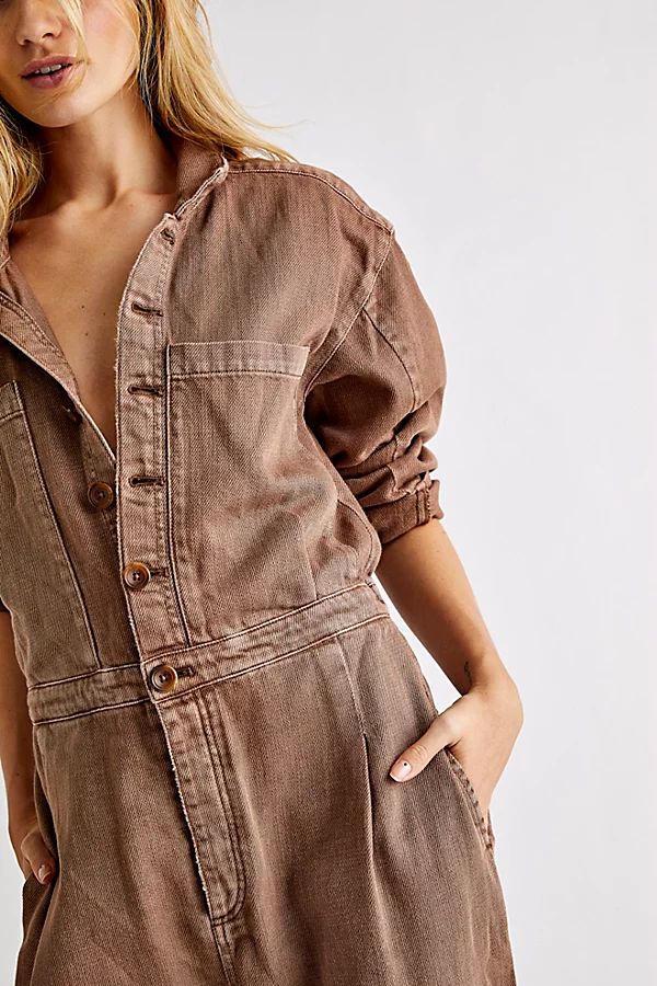 Madrid Denim Coverall by We The Free at Free People, Warm Chestnut, S | Free People (Global - UK&FR Excluded)