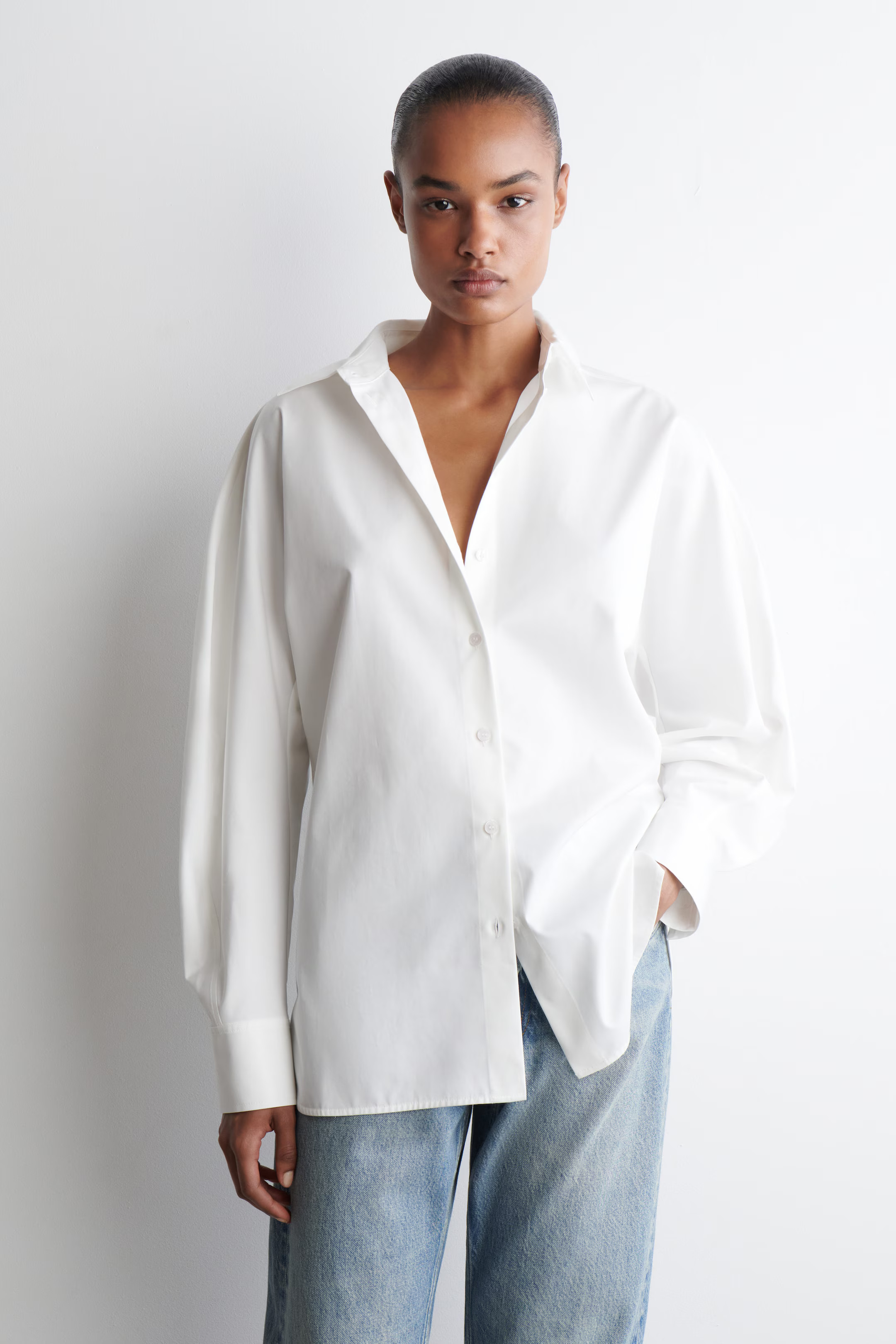 ROUNDED PIMA COTTON SHIRT - WHITE | COS | COS (EU)