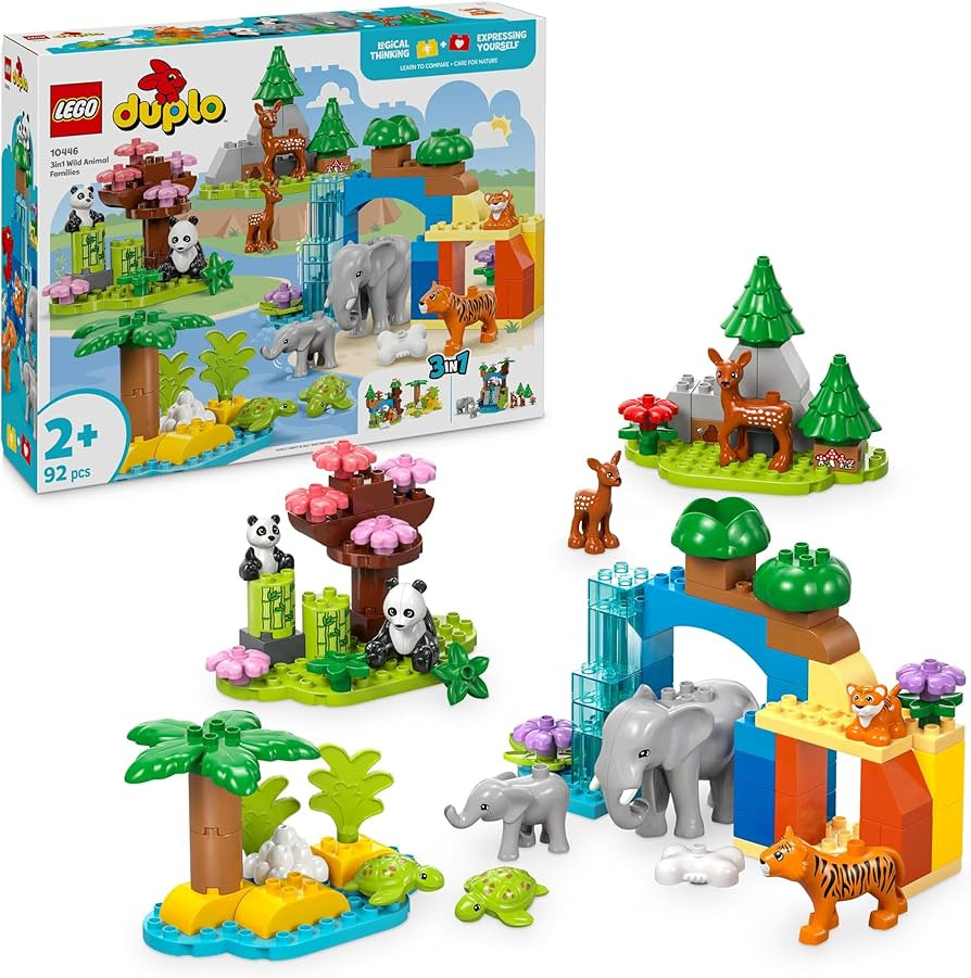 LEGO DUPLO Town Wildtier-Familien 3-in-1-Set, Lernspielzeug für Kleinkinder mit Schildkröten, T... | Amazon (DE)
