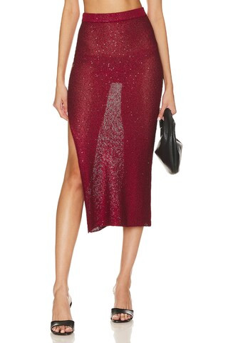MISA Los Angeles Vera Skirt in Lipstick Red from Revolve.com | Revolve Clothing (Global)