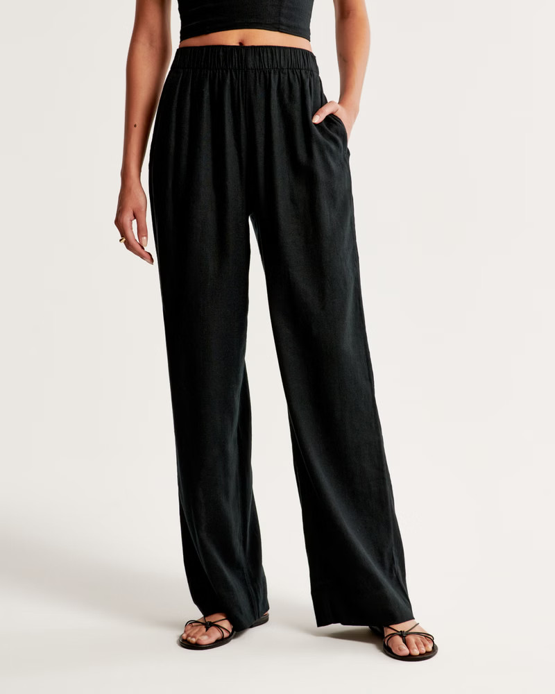 Linen-Blend Pull-On Pant | Abercrombie & Fitch (US)