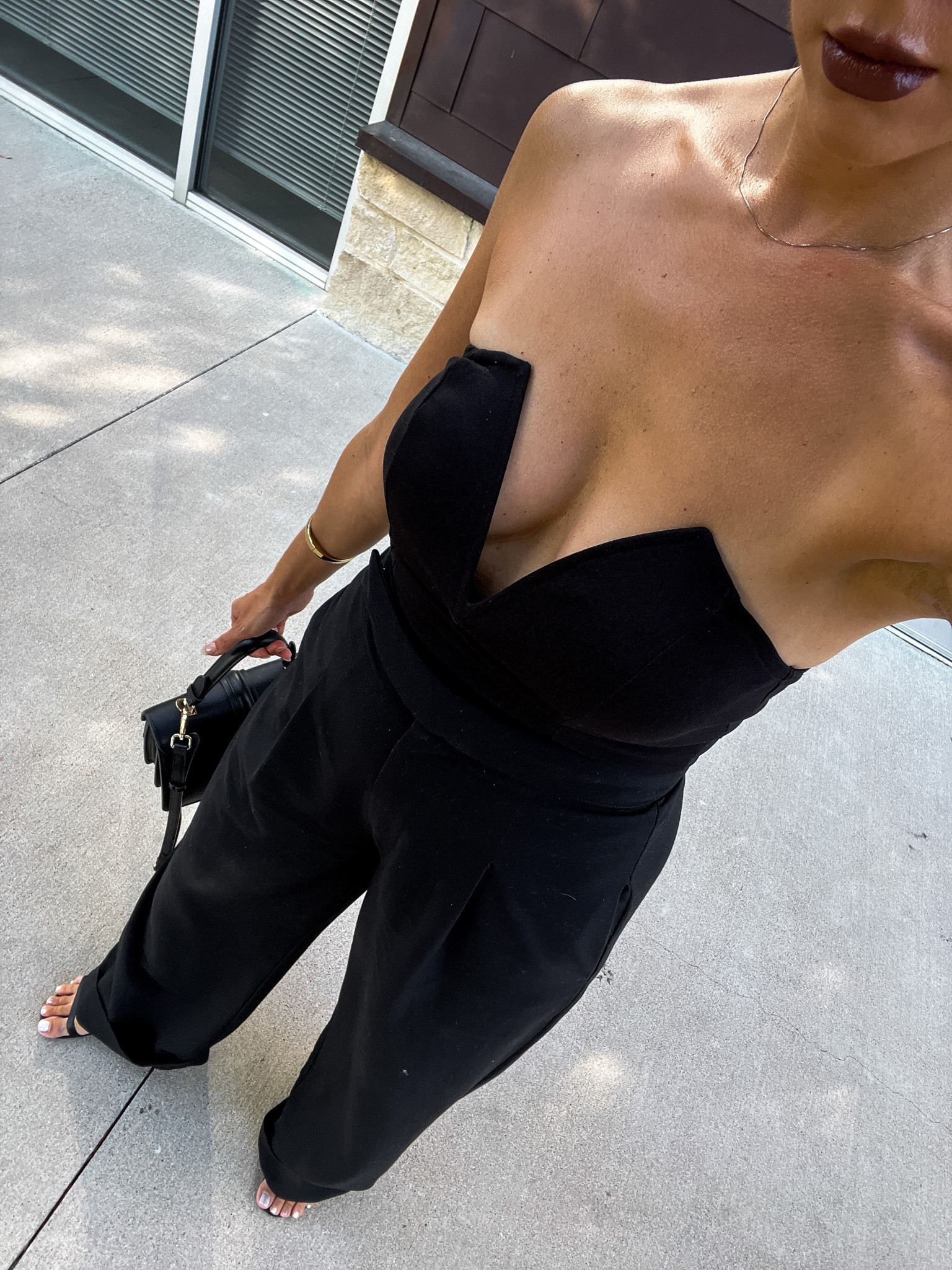 Love the deep v bodysuit for a fun going out look that I wore to have lunch with a friend. I styled it with these wide leg pants to create the perfect outfit balance. #inspire #founditonamazon #discover #womensstyle

#LTKstyletip #LTKunder50