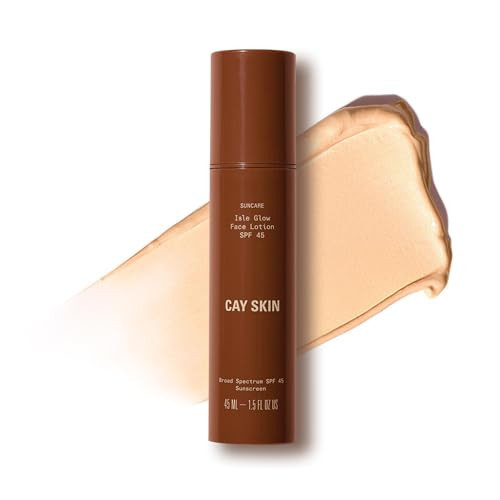 Cay Skin Isle Glow Face Moisturizer SPF 45 – Illuminating Moisturizer, Broad Spectrum Sunscreen + Makeup Primer – Lightweight, Pearlescent Formula with Radiant Finish for All Skin Types – 1.5 oz. | Amazon (US)