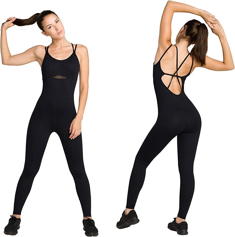 Amazon.com: LOVESOFT Women's Sleevesless Bodysuit Dance Unitard, Backless Bodycon Rompers Jumpsui... | Amazon (US)