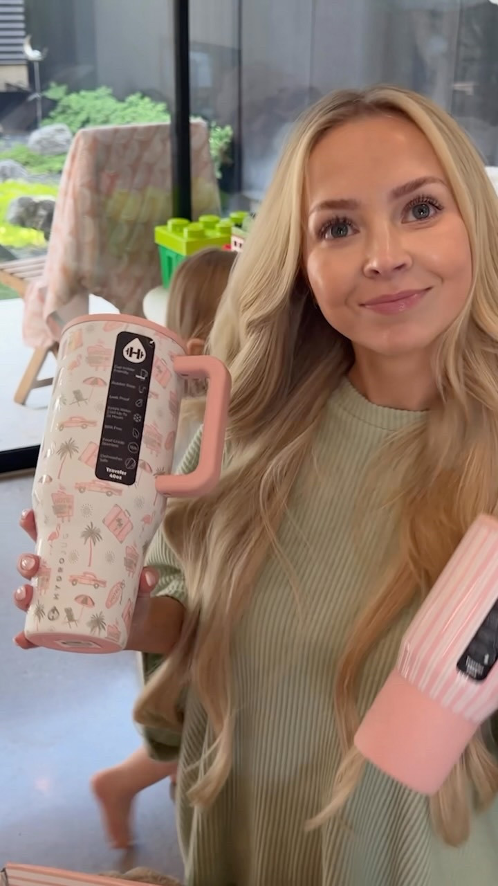 My green matching set is linked for you! I own these in so many colors -- super comfy! 💚 

Not Ellie laughing at it being broken! 😅😨 backstory ::: I have been working with HydroJug to design my dream cups! I did a retro hotel style with light pinks and greens, and it’s SO me! 🦩🌴

I'm finally able to show them, and this is my first look at my PR box! I really put my full heart into everything and truly care about every little detail! I hope you love them as much as I do! 🥹🩷

#LTKdayinmylife #LTKgrwm #LTKootd