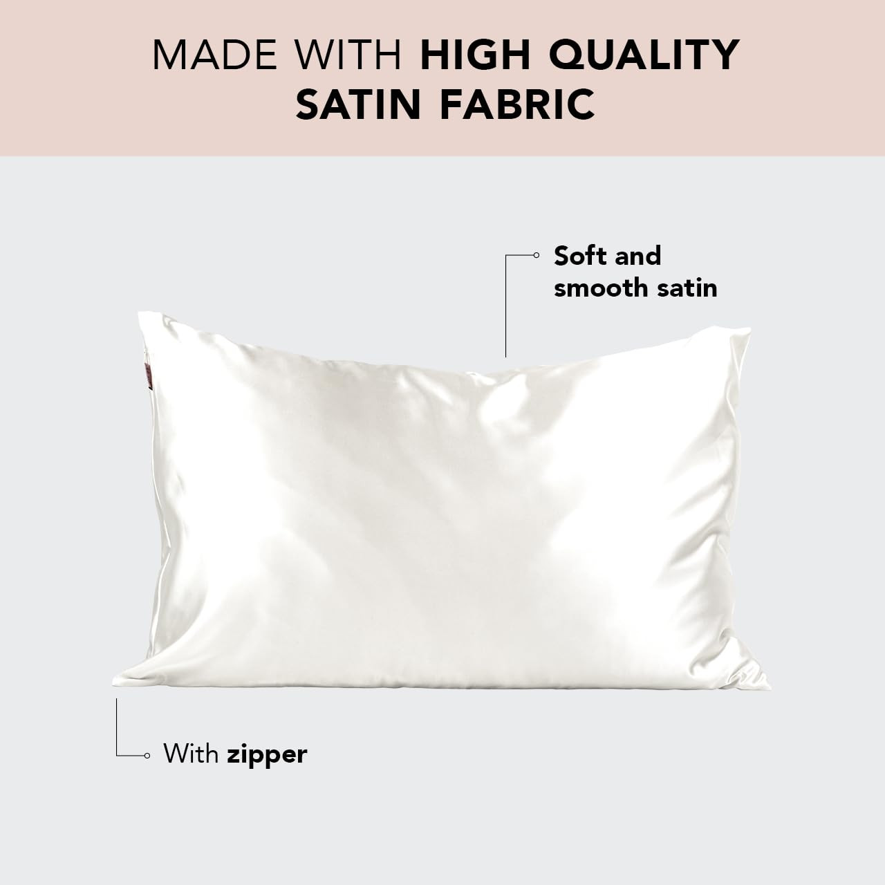 Kitsch Satin Pillowcase with Zipper for Hair & Skin, Softer Than Silk Pillow Cases Standard Size,... | Amazon (US)