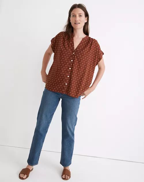 Collarless Central Shirt in Jacquard | Madewell