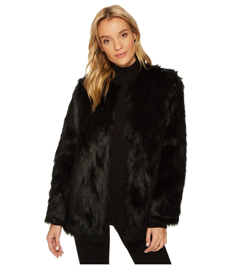 Jack by BB Dakota - Bardot Faux Fur Jacket (Black) Women's Coat | Zappos