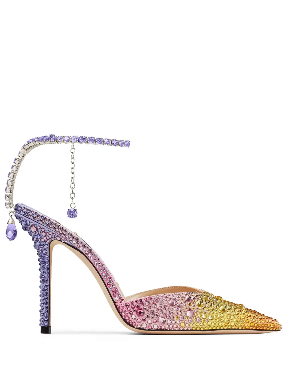 Jimmy Choo Saeda 100mm Crystal Pumps  - Farfetch | Farfetch Global