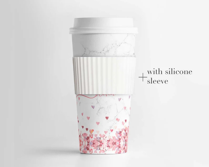 Personalized Heart Coffee Tumbler Double Walled Plastic Tumbler Travel Mug Work Gift Mug 16oz Spi... | Etsy (US)