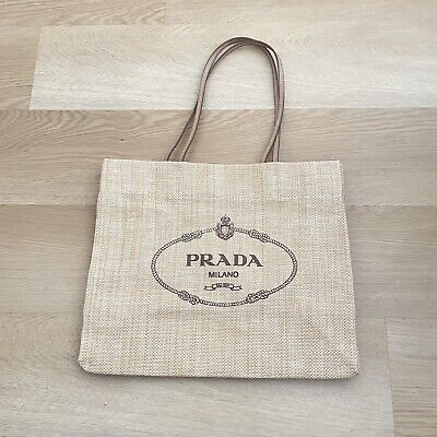 Prada Raffia Tote Beach Bag New | eBay US