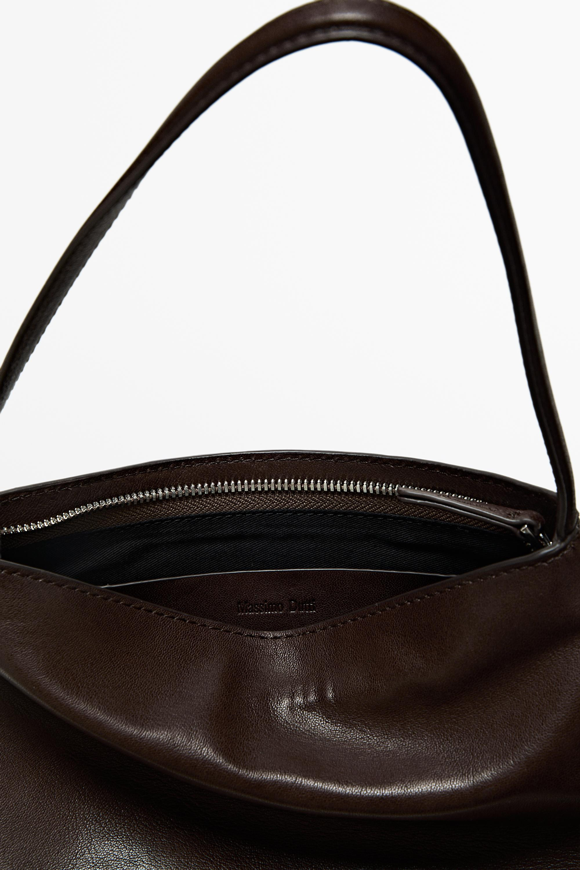 Small nappa leather shoulder bag | Massimo Dutti UK