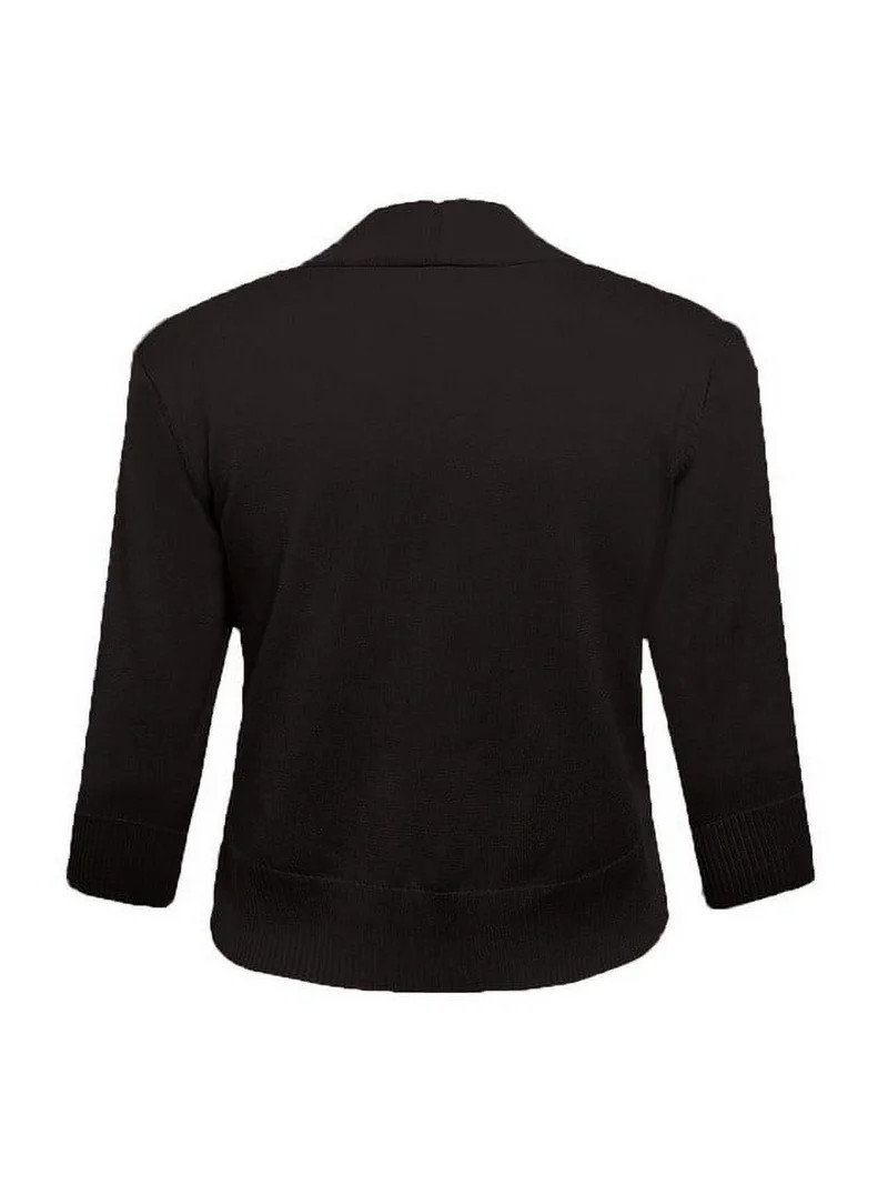 FOLUNSI Women's 3/4 Sleeve Cropped Cardigans Sweaters Jackets Open Front Short Shrugs for Dresses | Walmart (US)
