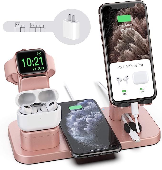 Wireless Charger Stand, CEREECOO 4 in 1 Wireless Charging Station Dock Compatible with iPhone 11/... | Amazon (US)