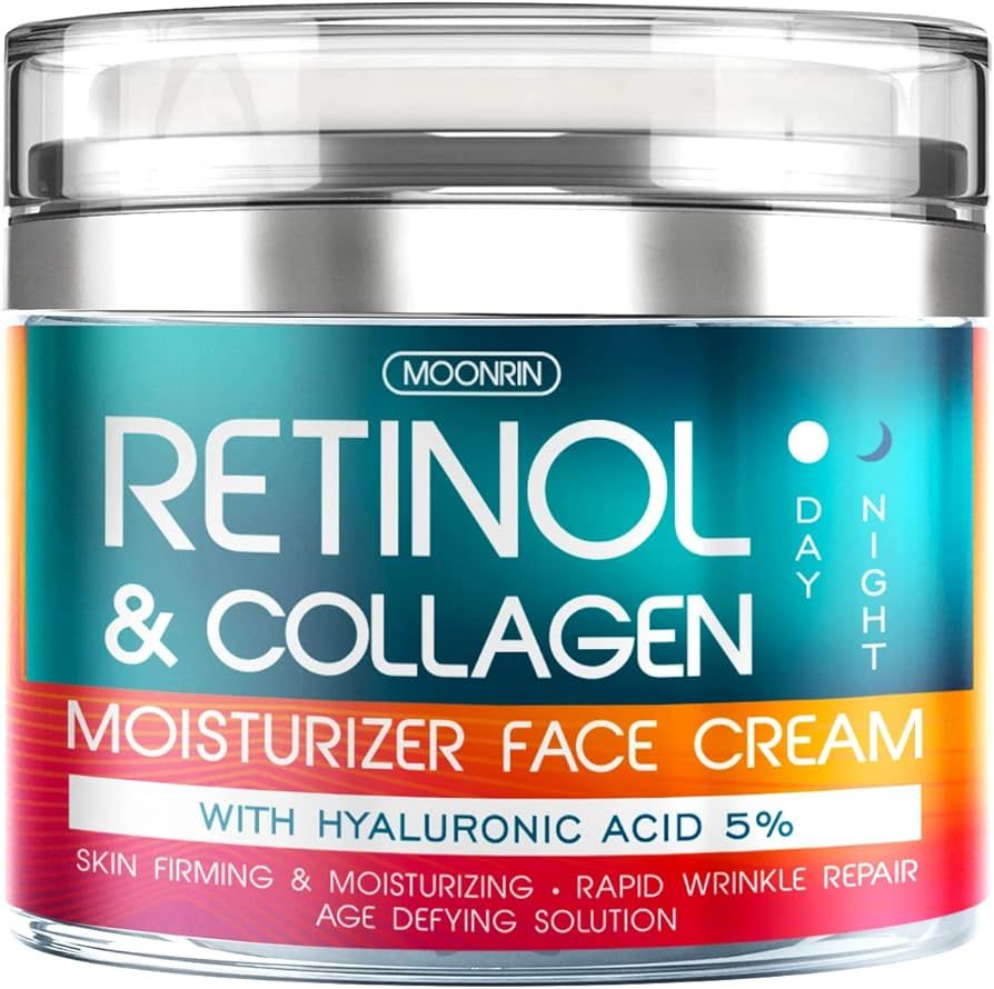 Retinol Cream for Face with Hyaluronic Acid – Collagen Face Moisturizer for Women and Men - Adv... | Amazon (US)