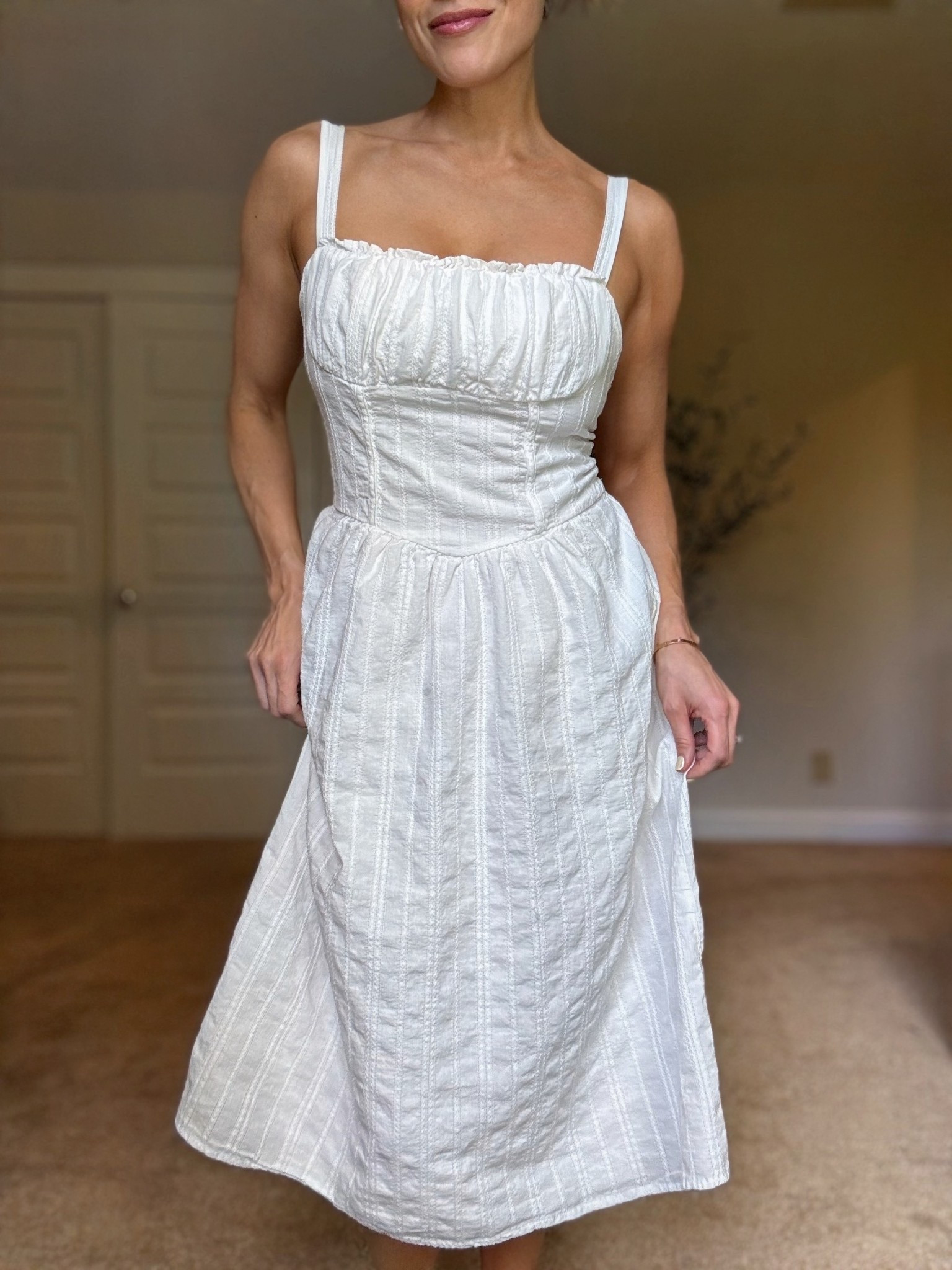 The perfect #target white spring/summer dress🤍 Comes in other colors. Adjustable straps. Wearing a size small.

#LTKStyleTip #LTKSummerEdit #LTKFindsUnder50