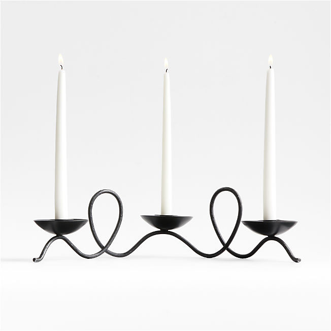 Hand-Forged Black Metal Taper Candle Holder Centerpiece by Jake Arnold + Reviews | Crate & Barrel | Crate & Barrel
