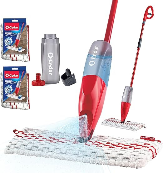 O-Cedar ProMist MAX Spray Mop, PMM with 2 Extra Refills, Red | Amazon (US)