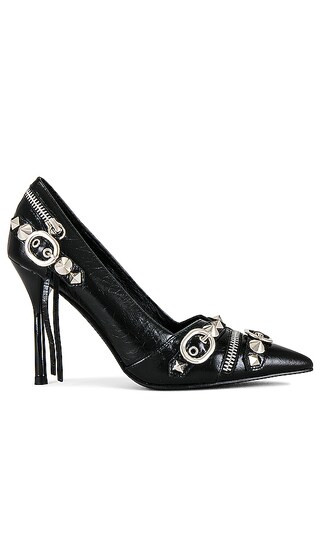 Roxxa Pumps in Black Crinkle Silver | Revolve Clothing (Global)
