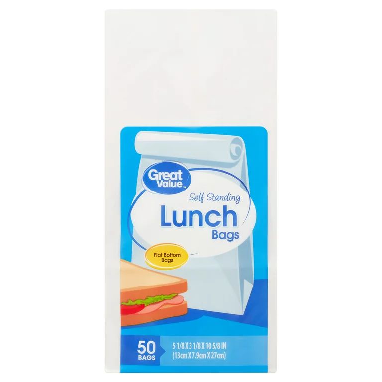 Great Value White Lunch Bags, 50 Count | Walmart (US)