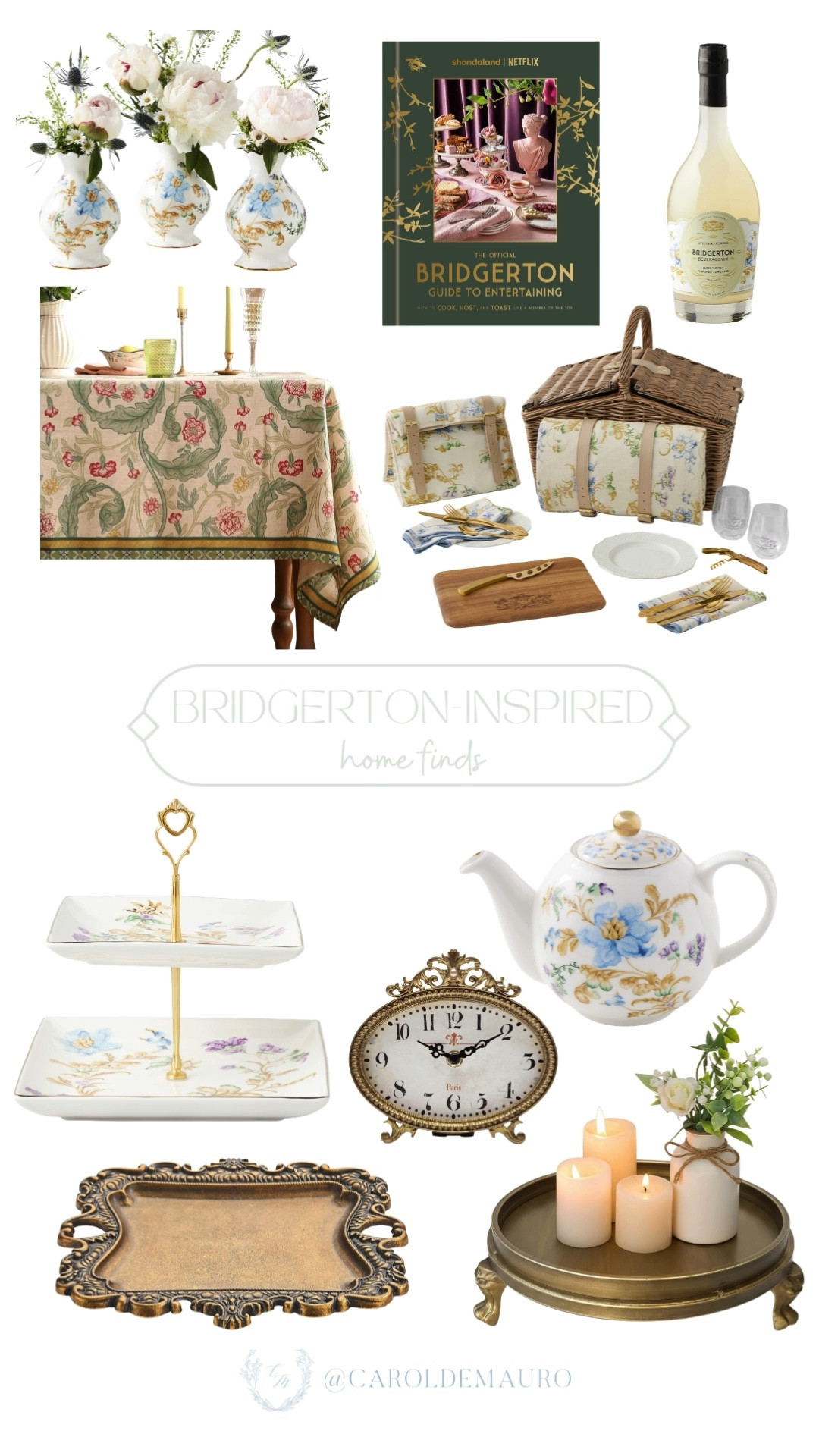 Transform your home into a Regency palace with these sophisticated, curated decor finds. It’s never been easier to add some sophisticated sparkle to your space than with a fancy picnic basket, a floral teapot, and an ornate golden tray.

home inspo, tea party, tablescape, tabletop decor, vintage vibes, grand millenial, furniture finds, picnic set up

#LTKU #LTKSeasonal #LTKHome