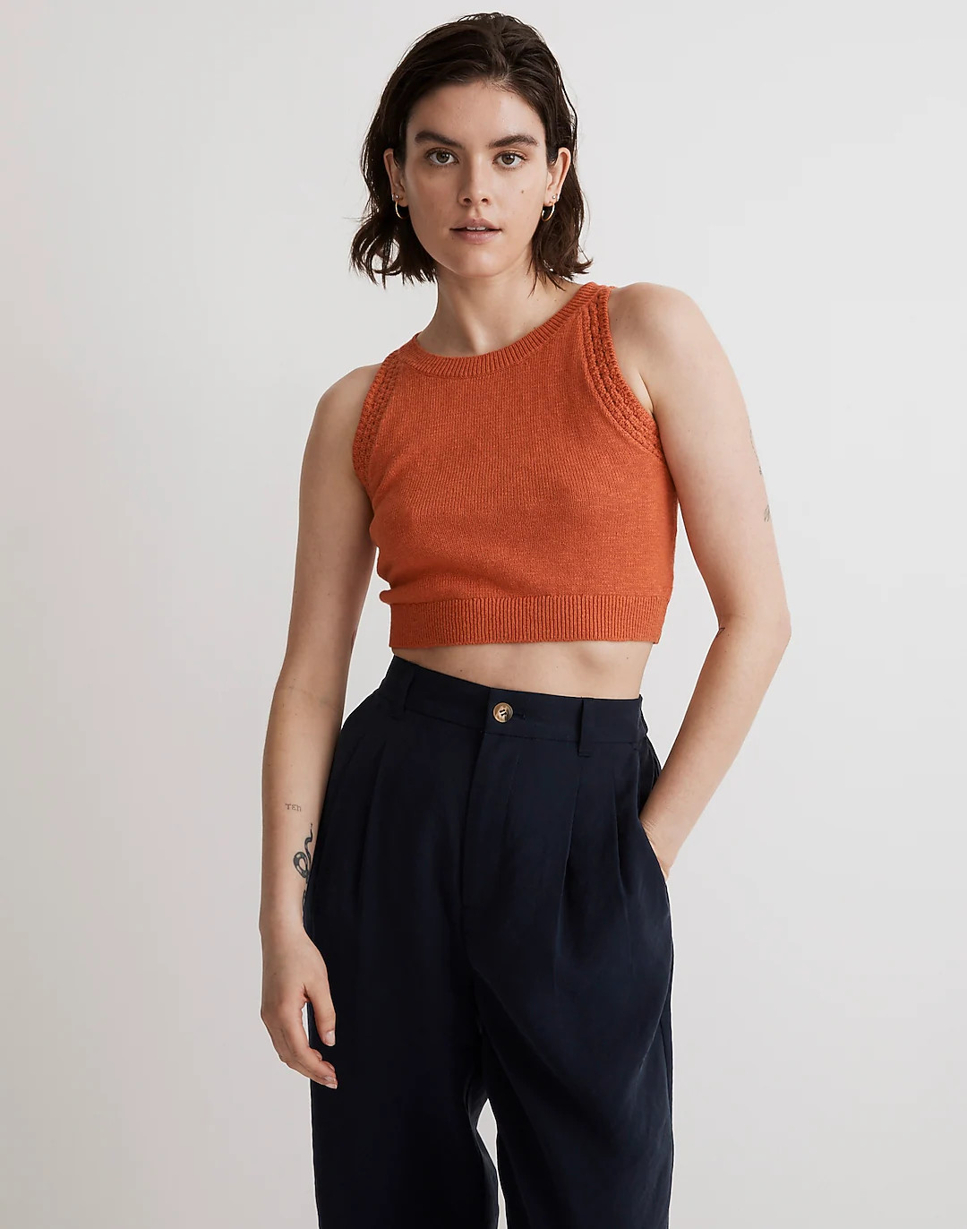 Crochet-Trim Crop Sweater Tank | Madewell