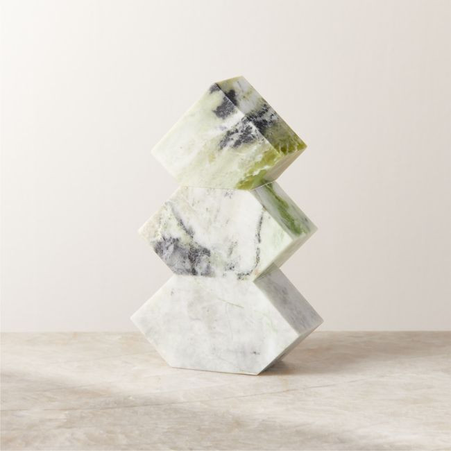 Ajaxe Green Marble Christmas Tree Figure 6 | CB2