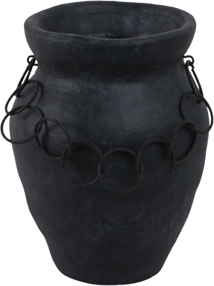 10x8 Rustic Terracotta Vase with Chain, Black | Amazon (US)