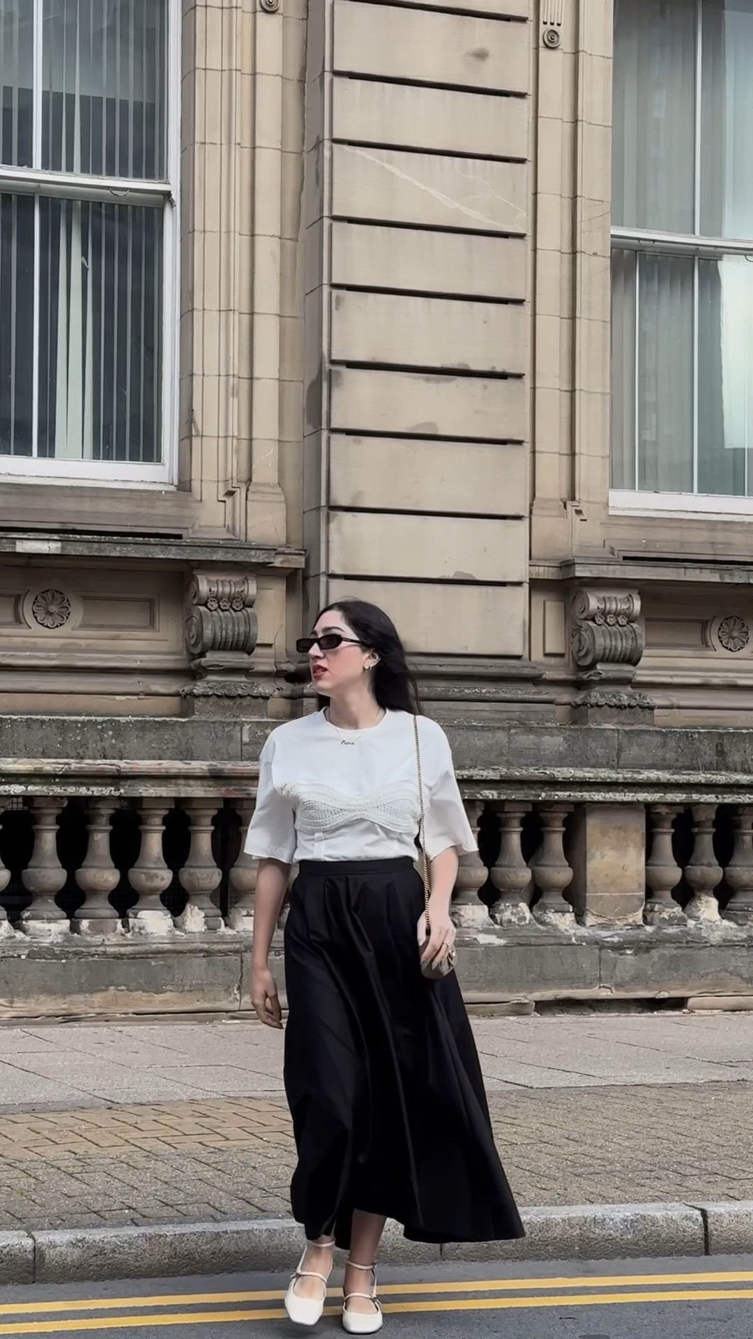 city girlie✨ long black skirt, aline skirt, beige tshirt, beige slingback
shoes, gucci marmont, ysl glasses

#LTKstyletip #LTKSeasonal #LTKfindsunder100