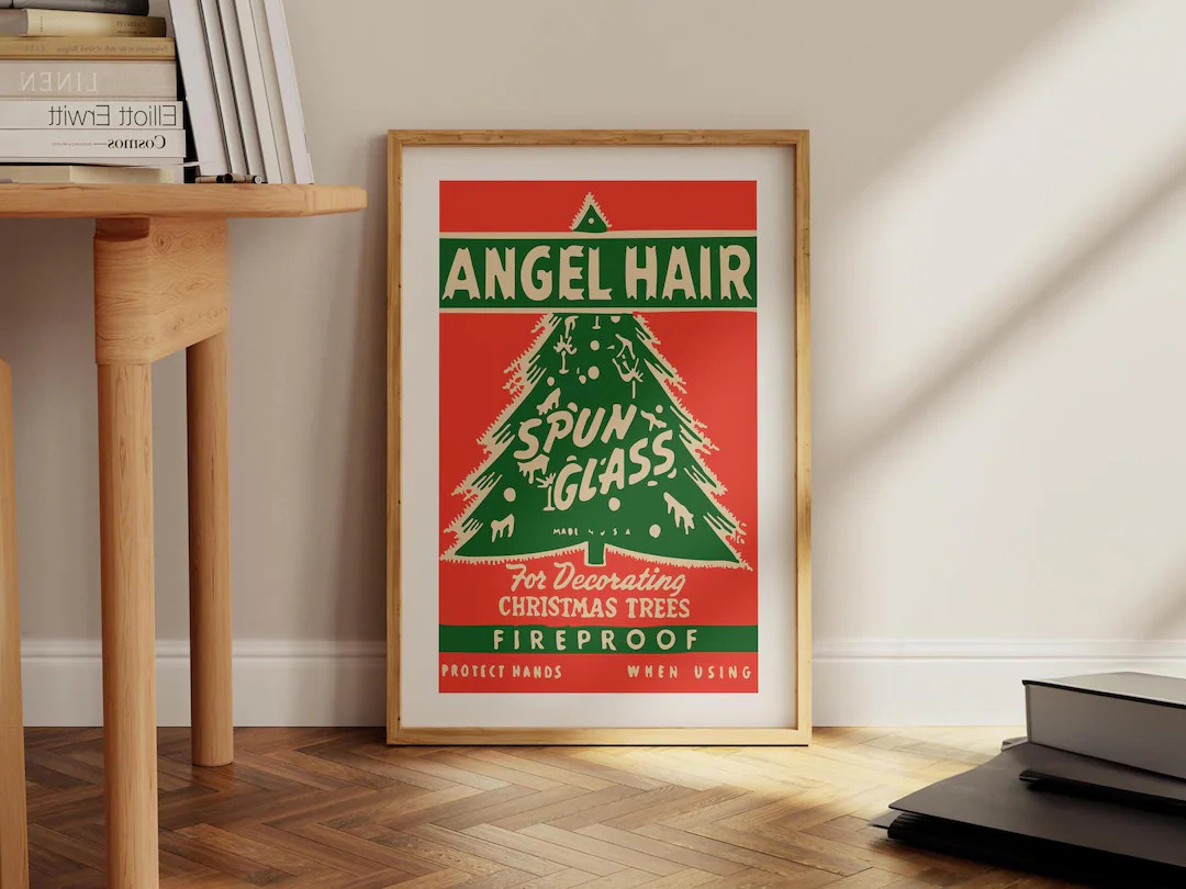 Retro Christmas Art Tree Decoration Print Christmas Poster Kitchen Wall Art Christmas Decor Winte... | Etsy (US)