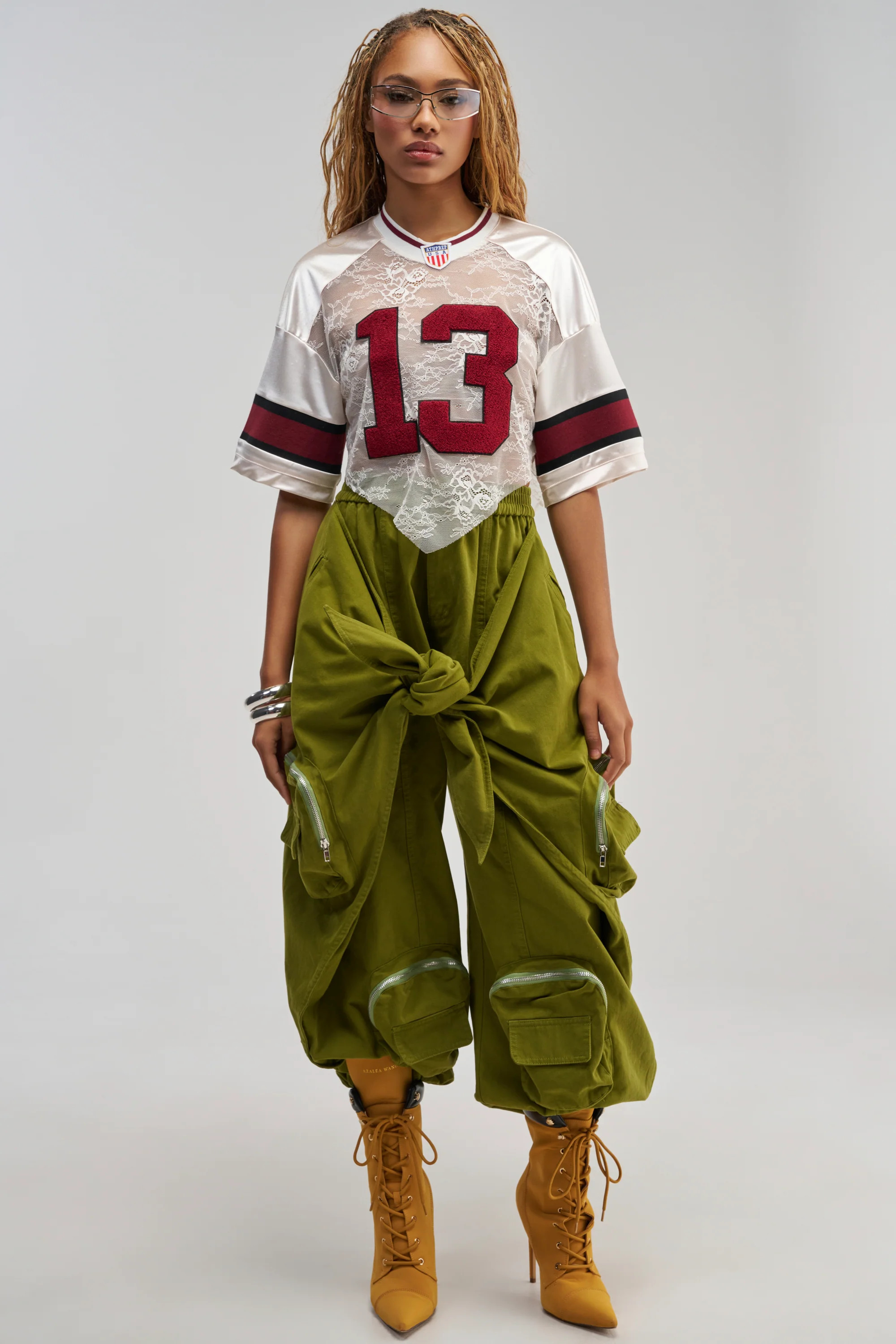 Olive Tie Front Jogger, High Rise Wide Leg | AKIRA | AKIRA