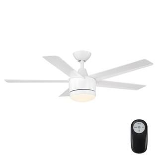 Home Decorators Collection Merwry 48 in. Integrated LED Indoor White Ceiling Fan with Light Kit a... | The Home Depot