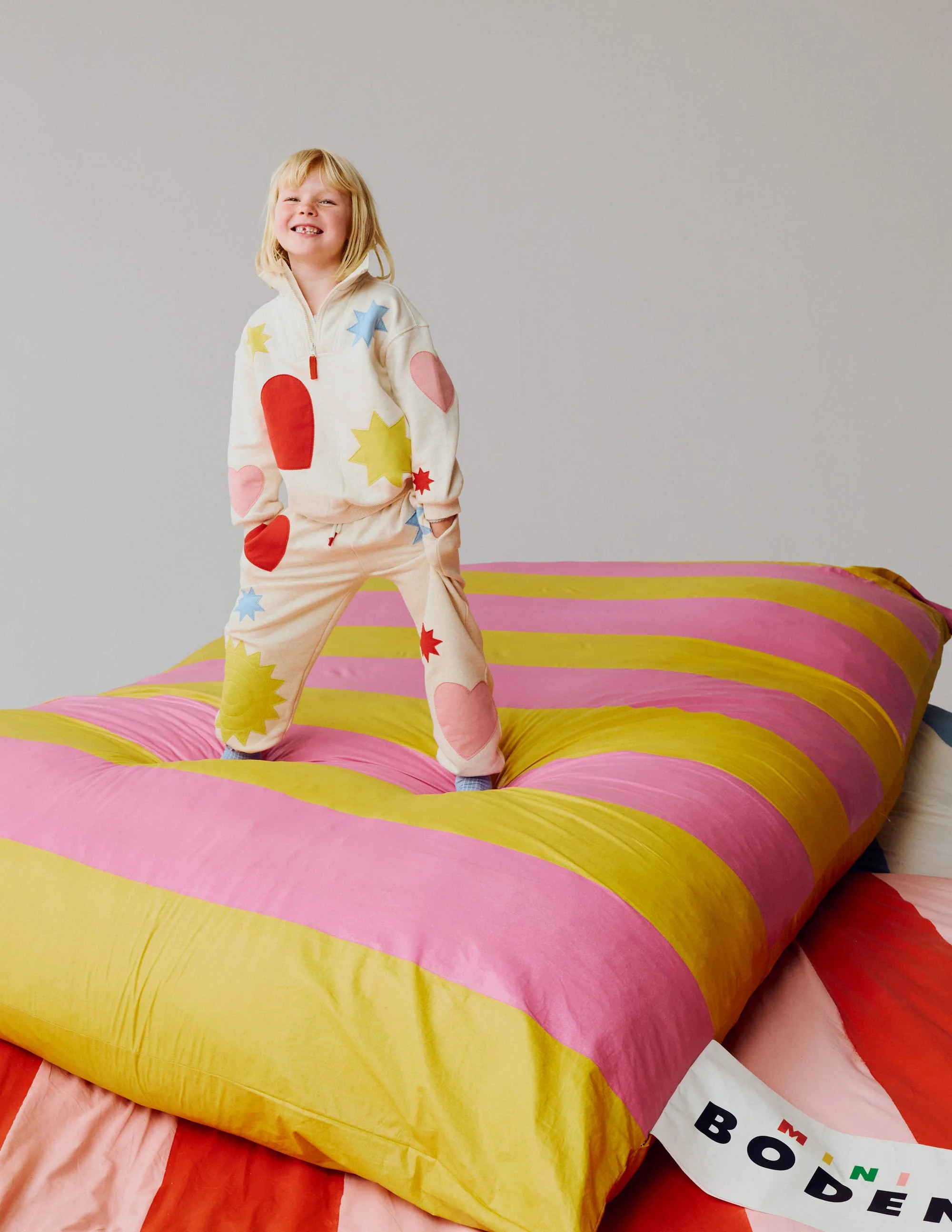 Printed Cosy Sweatpants-Applique Shapes | Boden (US)